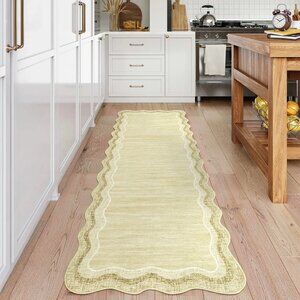 Scalloped Washable Rug Runner 2' x 6'